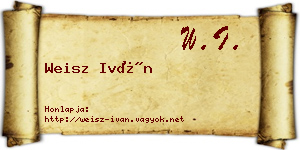 Weisz Iván névjegykártya